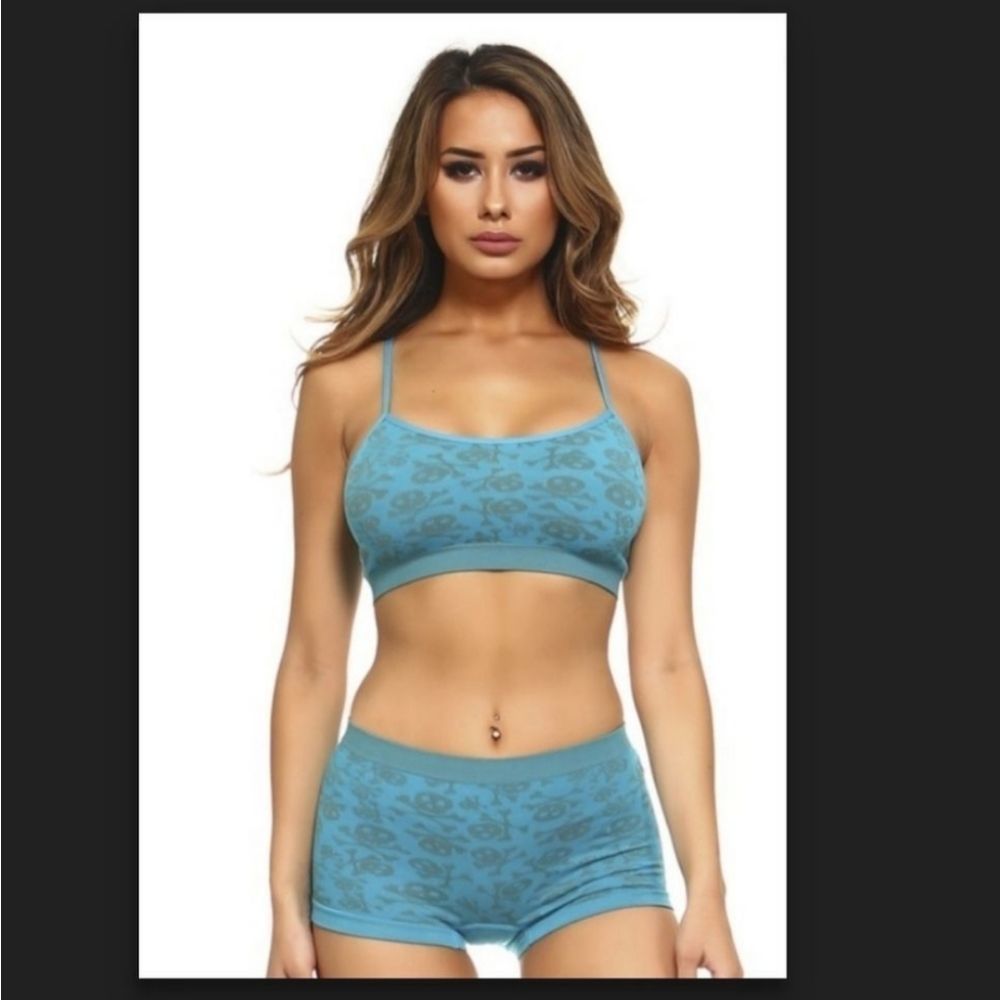 Skull Pajamas Boy Shorts and Bralette  Gothic Emo LAST SET Goth ALMOST SOLD OUT